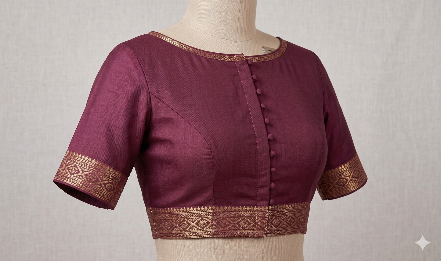 Mustard Yellow & Plum Silk Saree with Zari Border